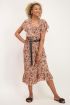 Midi jurk met retro bloemenprint