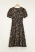 Beige midi jurk met spots