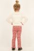 Mini-me roze flared broek met bloemenprint