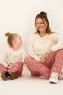 Mini-me roze flared broek met bloemenprint