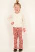 Mini-me roze flared broek met bloemenprint