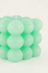 Mintgroene bubble kaars klein