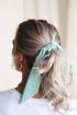 Mintgroene scrunchie met lint, zwarte scrunchie My Jewellery