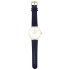 Klein horloge in donkerblauw met slangenprint, smal horloge