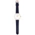 Klein horloge in donkerblauw met slangenprint, smal horloge