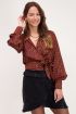 Rode wikkelblouse met panterprint | My Jewellery