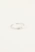 Ring strass & parel, minimalistische ring