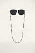 Zwart zonnebrilkoord touw & schelp, zonnebrilkoordje My Jewellery 