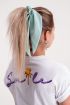 Mintgroene scrunchie met lint, zwarte scrunchie My Jewellery