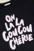 Zwart boyfriend shirt oh la la, oversized t-shirt | My Jewellery