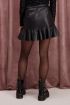 Rok met ruffles leatherlook, leren rok | My Jewellery