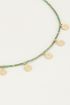 Ketting groene kraaltjes en muntjes, kralenketting My Jewellery