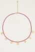 Ketting rode kraaltjes muntjes, ketting met muntjes My Jewellery