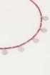 Ketting rode kraaltjes muntjes, ketting met muntjes My Jewellery