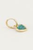 One piece oorring malachite, oorbel met edelsteen My Jewellery