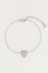 Armband Rose Quartz hartje, armband met edelsteen