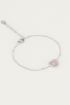 Armband Rose Quartz hartje, armband met edelsteen