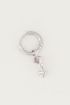 One piece oorring rose quartz & hart, rozenkwarts oorbel