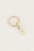 One piece oorring rose quartz & hart, rozenkwarts oorbel