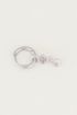 One piece oorring rose quartz & hart, rozenkwarts oorbel