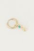 One piece earring malachite & heart | Earring with gemstone | My Jewellery