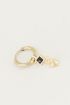 One piece oorring black onyx & hart, zwart onyx oorbel