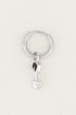 One piece oorring black onyx & hart, zwart onyx oorbel