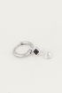 One piece earring Black Onyx & heart, black onyx earrings