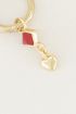 One piece oorring red jade & hart, jade oorbel