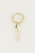 One piece oorring malachite & staafje, malachiet oorbel