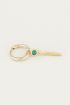 One piece oorring malachite & staafje, malachiet oorbel