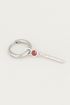 One piece oorring Red Jade & staafje, oorbel met edelsteen