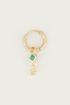 One piece oorring Malachite & ster, oorring met ster