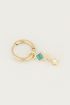 One-piece earring Malachite & star, earring with star