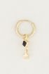 One piece oorring Black Onyx ster, oorbel met ster