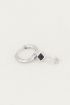 One piece oorring Black Onyx ster, oorbel met ster