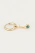 One piece oorring Malachite bedel, oorbel met edelsteen