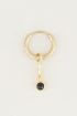 One piece oorring Black Onyx bedel, oorringetjes