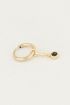 One piece oorring Black Onyx bedel, oorringetjes