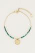 Armband bedel & malachite, armband met edelsteentjes