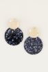 Oorhanger cirkel glitter blauw | Statement oorbellen My Jewellery