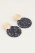 Oorhanger cirkel glitter blauw | Statement oorbellen My Jewellery