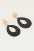 Zwarte oorhangers druppel met glitters, statement oorbellen My Jewellery