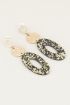 Oorhangers ovaal goud glitters | Statement oorbellen goud My Jewellery