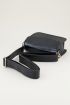 Zwarte schoudertas slangenprint brede band | Slangenprint tas My Jewellery