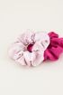 Fuchsia en roze scrunchie set glimmend | Haarelastiek My Jewellery