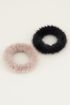 Zwarte scrunchie set fluffy | Scrunchie set My Jewellery
