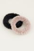 Zwarte scrunchie set fluffy | Scrunchie set