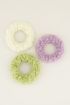 Groene & lila teddy scrunchie | Haar elastiek My Jewellery