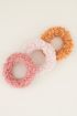 Oranje & roze teddy scrunchie set | Haar elastiek My Jewellery